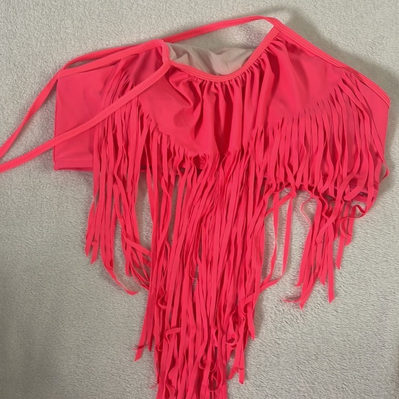 Bright Pink XL 1X size 2 piece swimsuit bathing suit coral pink slimming neon - Picture 2 of 9